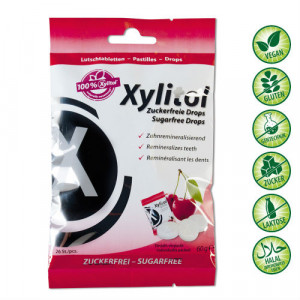 Produktbild von MIRADENT Xylitol Drops zuckerfrei Cherry