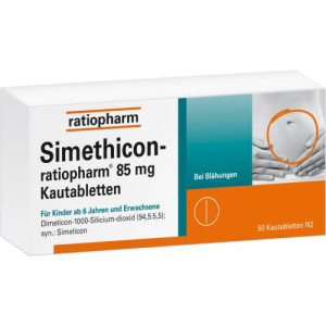 Produktbild von SIMETHICON-ratiopharm 85 mg Kautabletten
