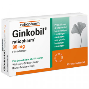 Produktbild von GINKOBIL-ratiopharm 80 mg Filmtabletten