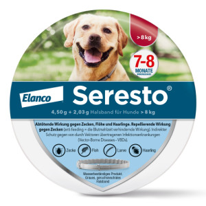 Produktbild von SERESTO 4,50g + 2,03g Halsband f&uuml;r Hunde ab 8kg