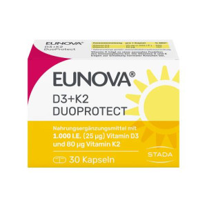 Produktbild von EUNOVA DuoProtect D3+K2 1000 I.E./80 &mu;g Kapseln