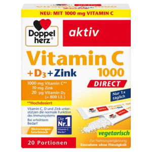 Produktbild von DOPPELHERZ Vitamin C 1000+D3+Zink DIRECT Pellets